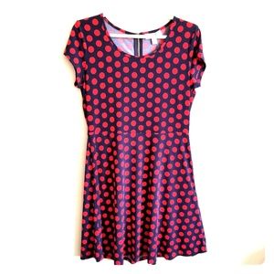NWT Michael Kors Navy blue- Red polkadots dress L